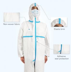 China Hooded Disposable Body Suit , Waterproof Disposable Coveralls Work Safety wholesale