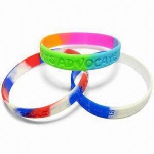 China Promotional Wristbands, Made of Silicone or Soft PVC Material wholesale