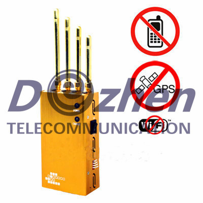 China Powerful Golden Portable Cell phone & Wi-Fi & GPS Jammer wholesale
