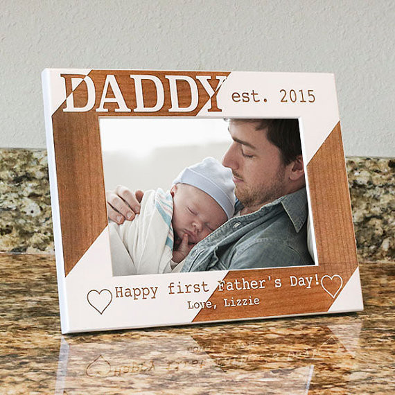 China Personalized Dad Picture Frame-Happy First Fathers Day-Wood Engraved-Fathers Day Gift-Firs wholesale