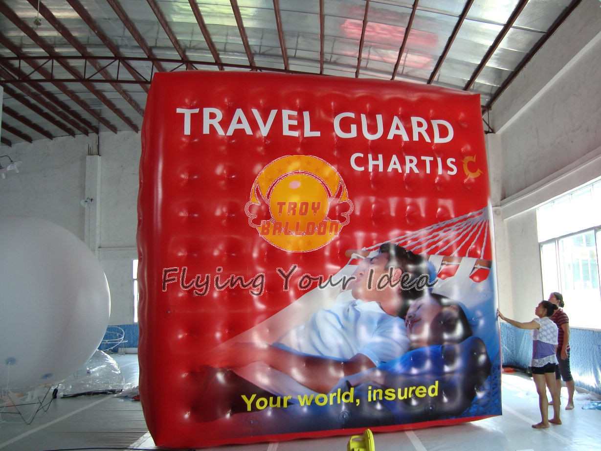 China Inflatable Cube Balloon with Six Sides Digital Printing , Square Balloons for Parade wholesale