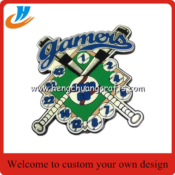 Offset process baseball badges,fast production baseball metal lapel pin