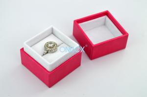 China Small Jewelry Leather Ring Boxes W/ Custom Size Insert Slot Injection Core wholesale