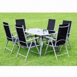 China Outdoor Folding Chair and Table with Textilene Fabric and Aluminum Frame wholesale