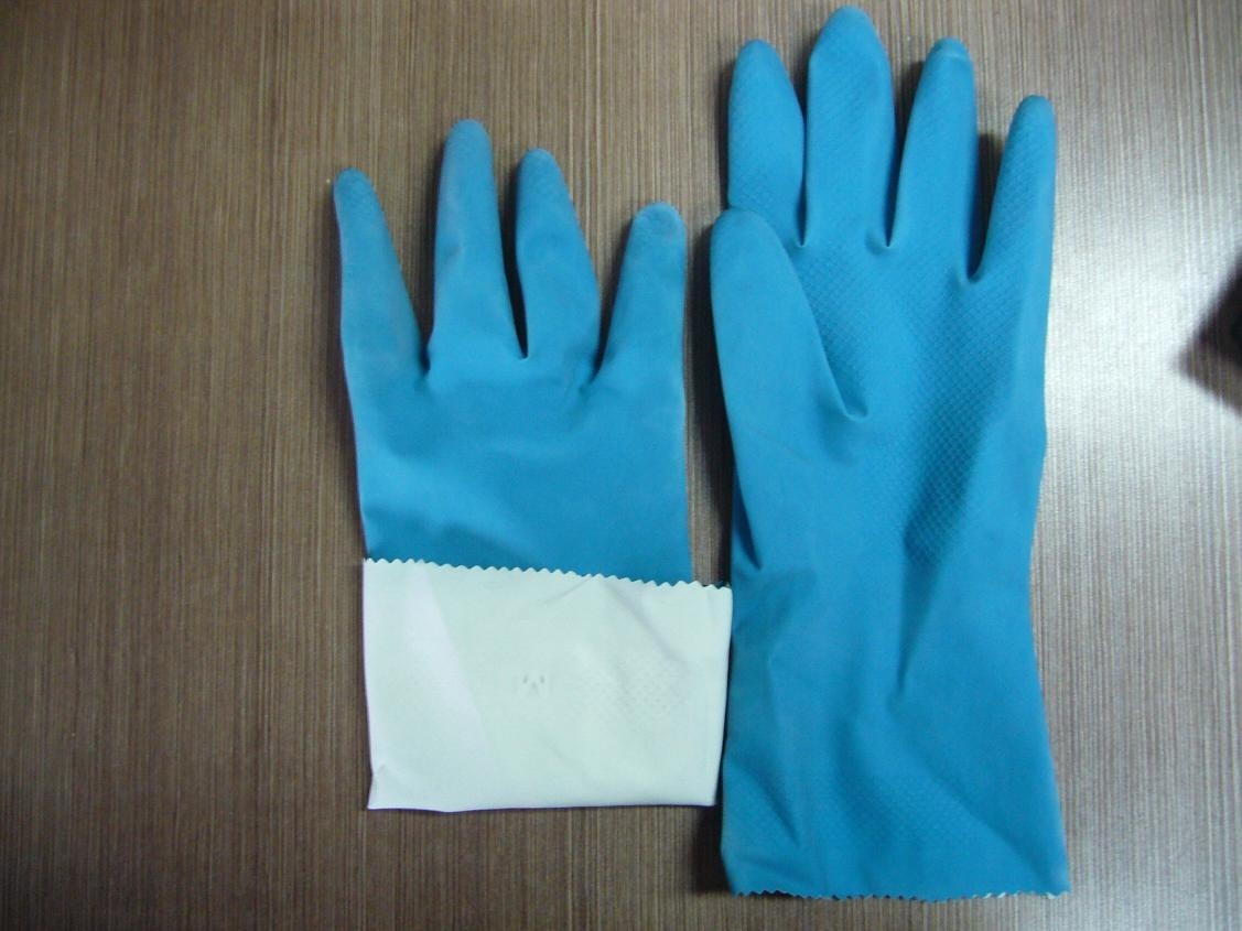 China flocklined rubber household latex gloves wholesale
