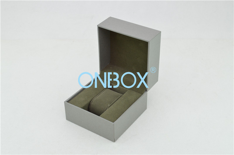 China High Class Single Watch Boxes Grey Velvet Lining With Watch Pillow wholesale