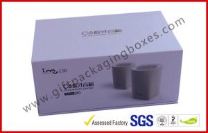 China Blue Tooth Speaker Magnetic Rigid Gift Boxes White And Blue Custom Packaging Boxes wholesale