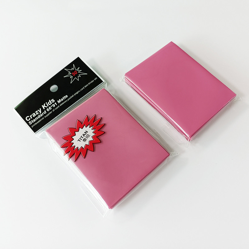 China Pink Trading Card Protector MTG / Naruto / Pokemon Card Sleeves 63X88mm Fit wholesale