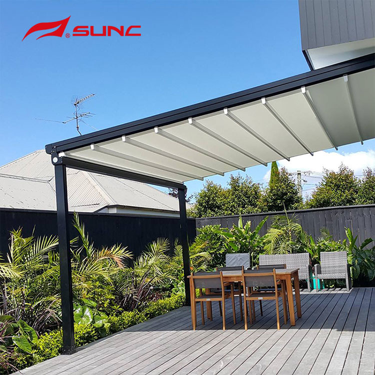 China Motoried Retractable Roof Pergola Awning Garden Building Waterproof Patio wholesale