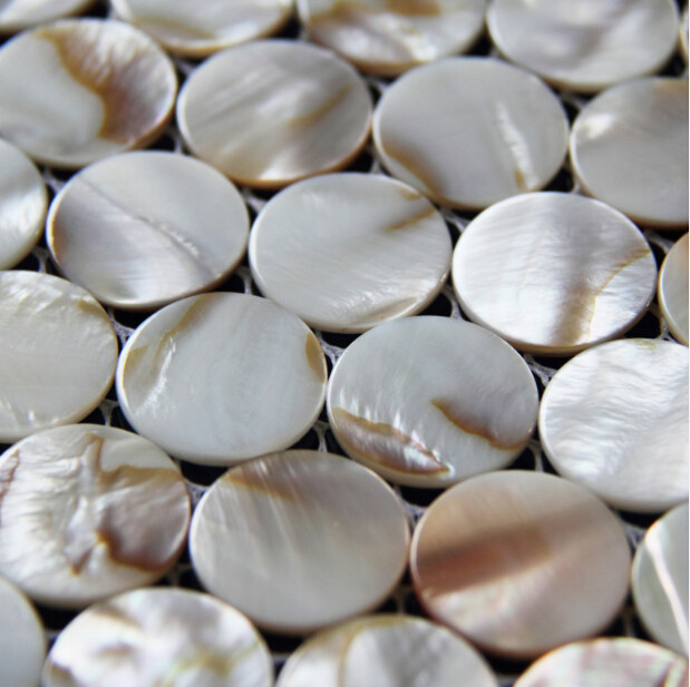 China Handmade Beautiful Sea shell Mosaic Freshwater Shell Mosaic Colorful Round Pieces dia 25mm wholesale