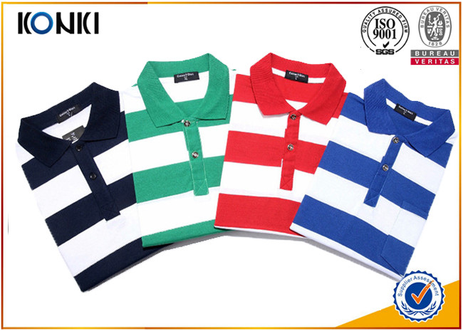 China Fashion Style Custom Polo Shirt Classic Mens 100% Cotton Yarn Dyed Stripe wholesale