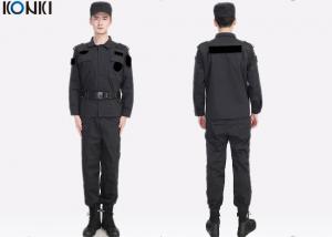 China Black Private Security Uniforms , Long Sleeve Jacket Shirt And Pant wholesale