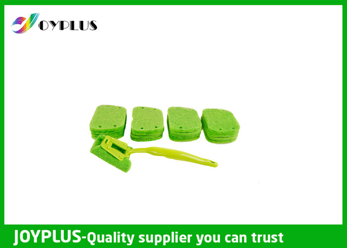 China Kitchen Home Cleaning Tool Dish Cleaning Pads With Long Handle Green Color wholesale