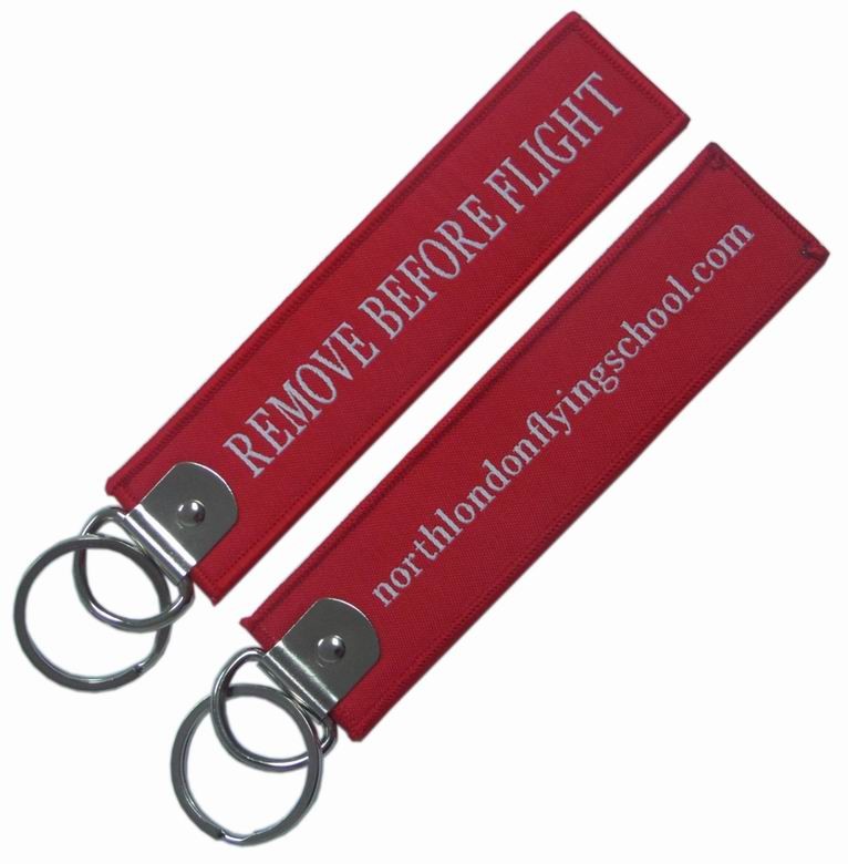 China Red Black Fashion Personalized Fabric Keychains Lightweight Portable wholesale