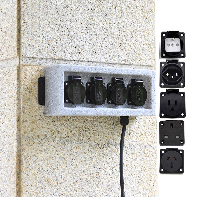China Outdoor Wall Mounted Electrical Power Socket Outlet Imitation Marble Polyethylene Plastic wholesale