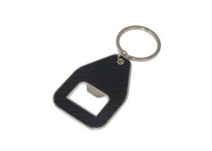 Zinc Alloy PU Leather Keychain Holder Bottle Opener Carbon Fibre Keyring