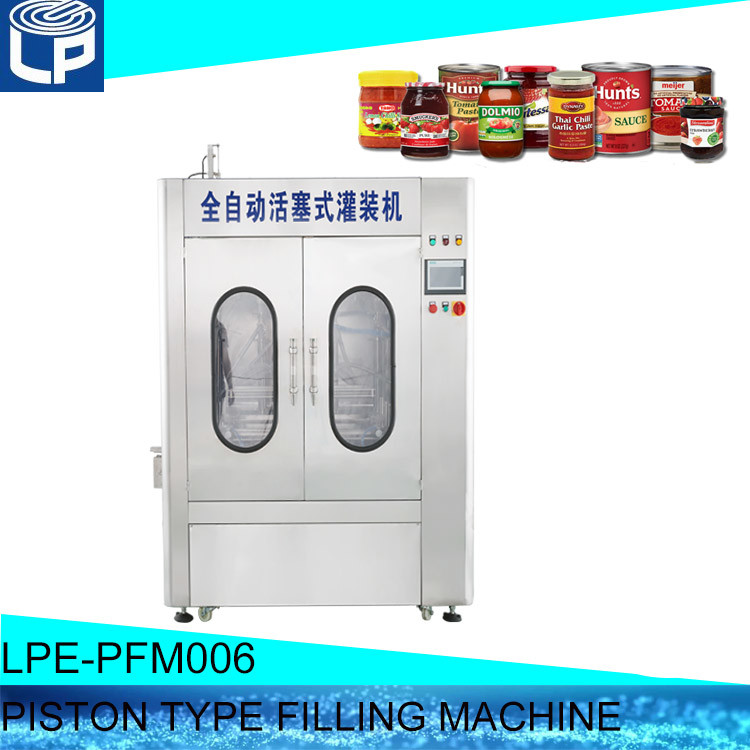 China 6 Nozzles Pneumatic Piston Filling Machine , 0.6MPa Garlic Paste Packing Machine wholesale
