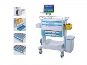 China Tablet Mobile Medical Trolley With Drawers Hospital Plastic Anesthesia Trolley With Storage Box wholesale