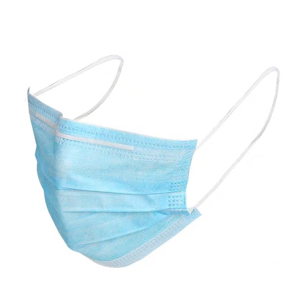 China Adult Earloop Face Mask Blue Color Disposable 3 Ply Face Mask wholesale