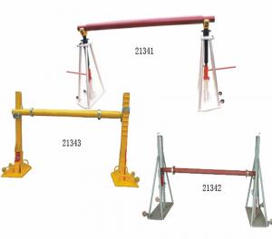 China 20 Ton Cable Drum Stand With Hydraulic Lifting Jack In Line Construction wholesale