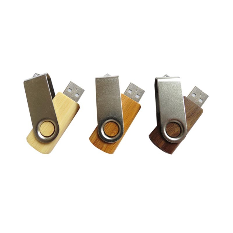 China Metal Clip Swivel Wood Thumb Drive, Top Selling Swivel Wooden Flash Drive USB wholesale