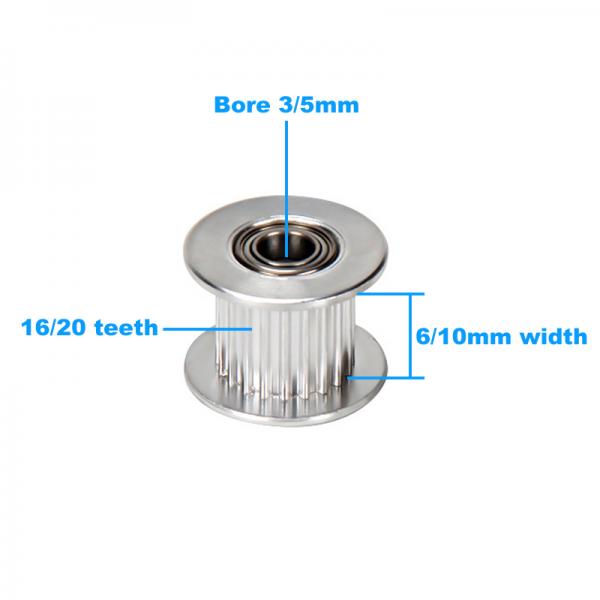16 Tooth 20 Tooth 2GT 3D Printer Timing Pulley Aluminum alloy