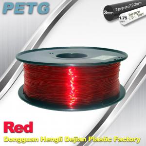 China Hight Transparent Red PETG 3D Printer Filament Acid And Alkali Resistance 1.0kg / roll wholesale