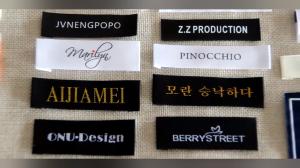 China Clothes Label Custom Garment Woven Label Clothing Golden Label wholesale