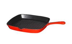 China ENAMELLED CAST IRON SQUARE GRILL SKILLET wholesale