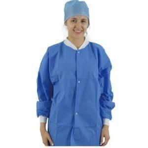 China Snap Closure Disposable Protective Clothing Non Woven Lab Coat wholesale