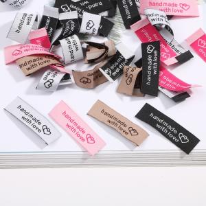China OEM Clothing Label Custom Logo Brand for Garment accessories Folded Woven Label wholesale