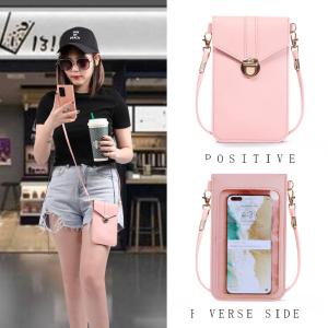 China Mobile Phone Wallet Women's Tide Lock Messenger Pu Leather Women's Touch Screen Retro Student Buckle Small Wallet wholesale