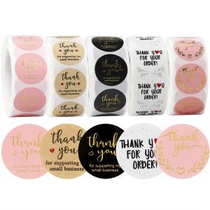 China 500 Pcs Packaging Labels Round Thank You Stickers For Small Business Customized wholesale