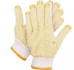7Gauge White Polycotton Liner PVC Dotted Gloves DOTTED-W
