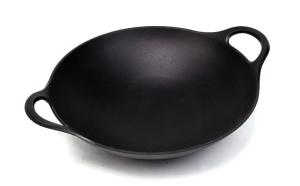 China Matt Black Enamel Cast Iron Wok wholesale