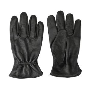 China Hot sale black color genuine cowhide leather driver gloves wholesale