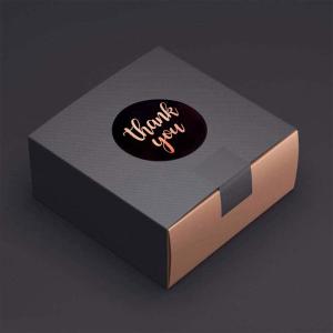 China Custom Packaging Label Black Thank You Stickers For Small Business 1.5&quot; wholesale