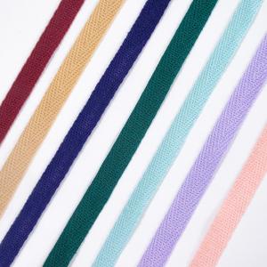 China 100% organic cotton webbing 10mm stock color cotton herringbone ribbon twill tape for sewing accessory wholesale