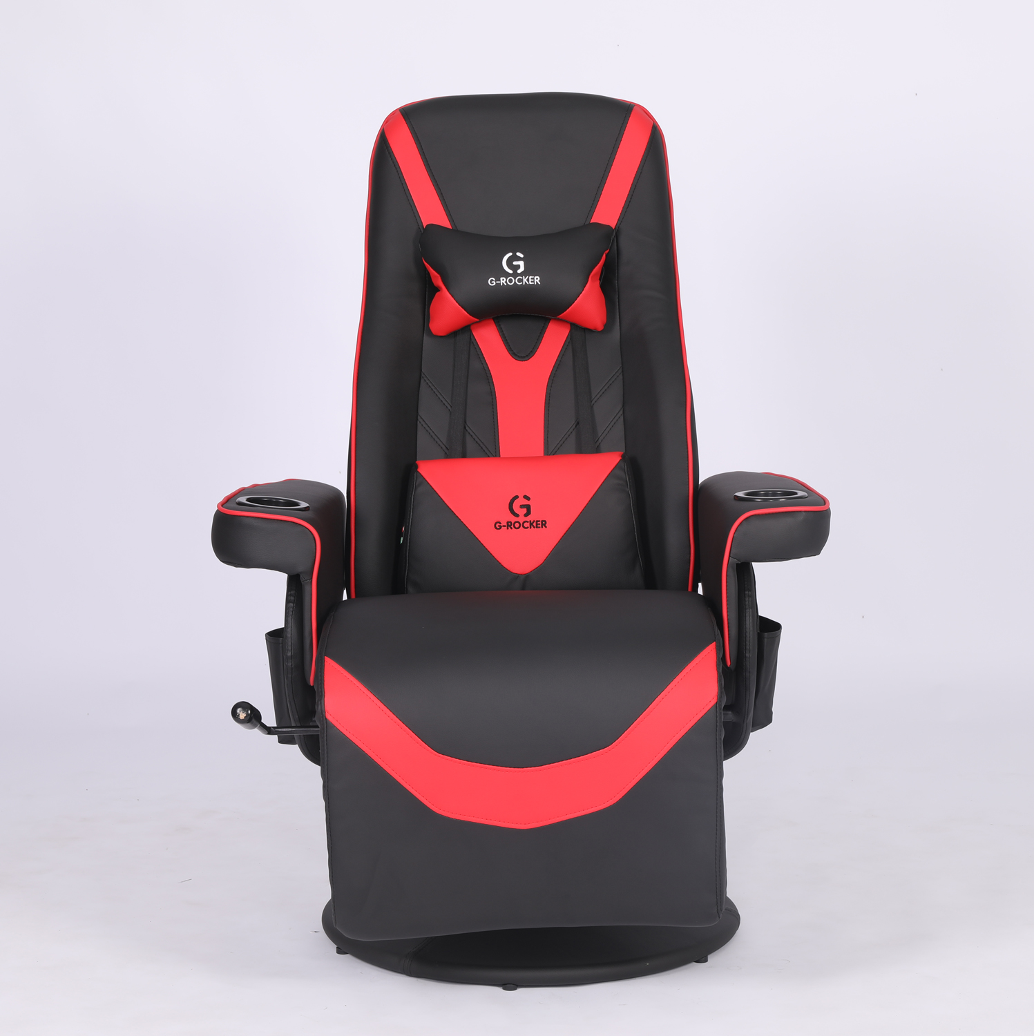 ANJI Directly Ergonomic PU Leather Reclining Gaming Sofa with Cup Holder and Footrest