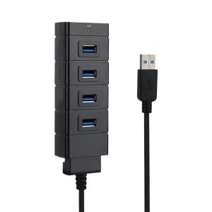 China Ultra Slim Aluminum 4 Port Black Superspeed Usb 3.0 Hub wholesale