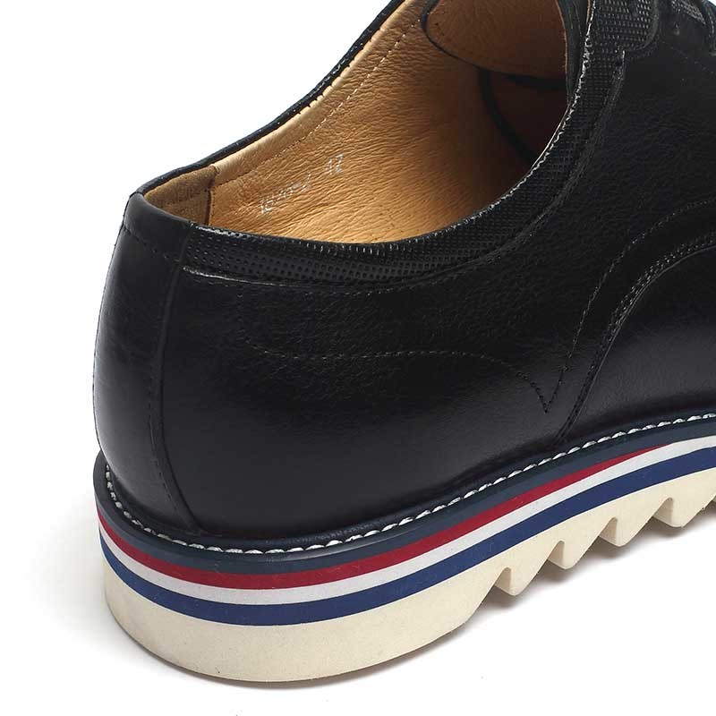 Black Lace Up Anti Skid Mens Leather Casual Shoes