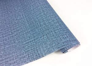China Blue Dark Green Damask Self Adhesive Wallpaper Mould - Proof Weave Textured wholesale