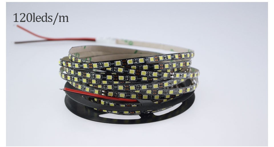 3528 120 Led/M Brightest 12v Led Strip 5mm Width 9.6W/M 5m / Roll