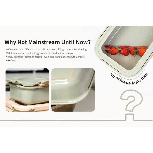 Stackable Ceramic Lunch Containers Ceramic Food Storage Container With Glass Lid