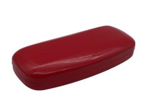China Hard Red Leather Clamshell Eyeglass Case 159x69x37mm wholesale