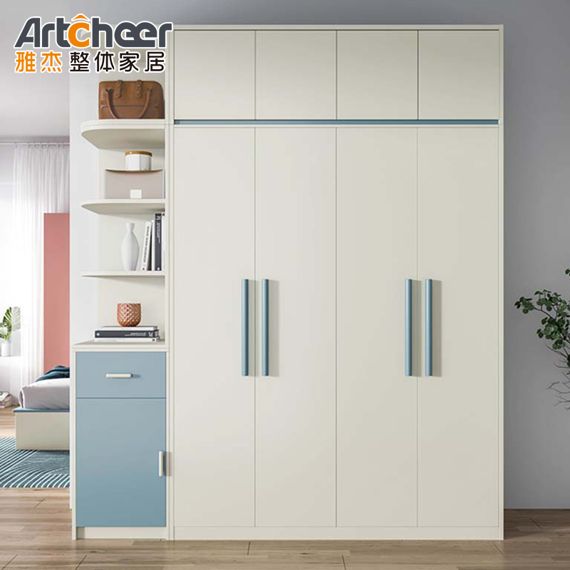 Adjustable Shelf White Melamine Wardrobe for Modern Bedroom in White Finish