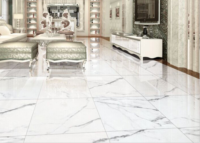Frost Resistant Marble Look Porcelain Tile For Bedroom / Kitchen