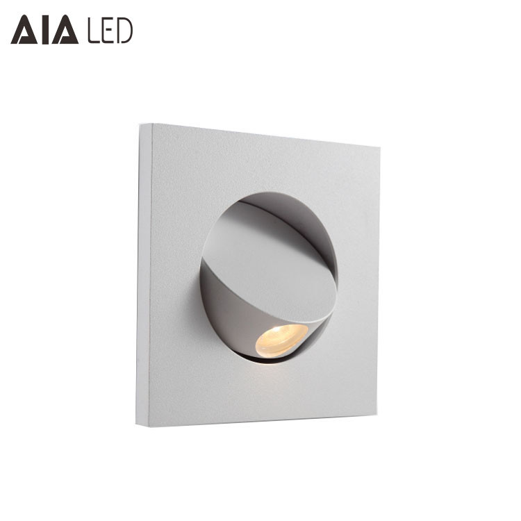 Square modern 350degree flexibility gold reading light 3W headboard wall lamp led bedside lamps for luxurious