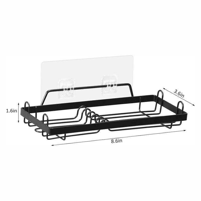 Rustproof and Fast Draining 2 Pack Shower Soap Holder with Hooks for Kitchen and Bathroom
