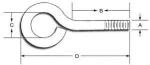 Round Head Style Eyelet Screws Caps manufactured in Stainless Steel